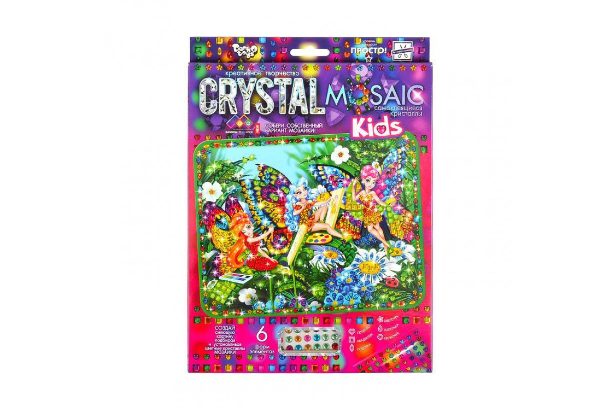 Набір креативної творчості "Kids Crystal Mosaic" CRMk-01-09, 6 форм елементів