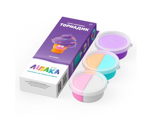 Набір пластиліну "Файні морозивка: Торнадик" ЛІПАКА 30144-UA01 самостійно твердіє