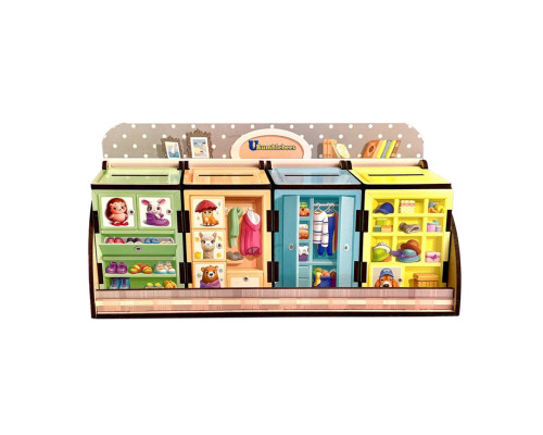 Деревянная настольная игра "Шкафы с одеждой" Ubumblebees (ПСД061) PSD061 сортер-комодик