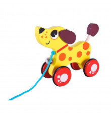 Дитяча дерев’яна каталочка "Песик" C15030-5 на мотузці