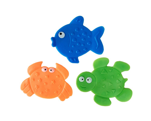 Набір килимків для купання "Краб, рибка, черепаха" MGZ-0902-2 на присосках