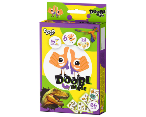 Розважальна настільна гра "Doobl Image" DBI-02-01U укр. мовою  Динозаври