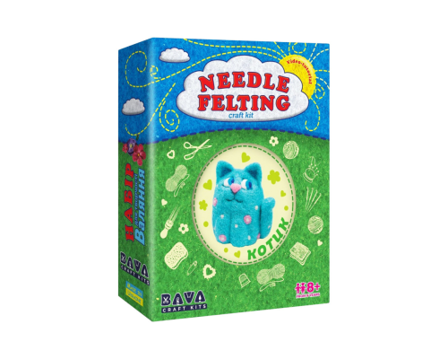 Набір для творчості "Блакитний котик" ВАЛ-002 валяння іграшки