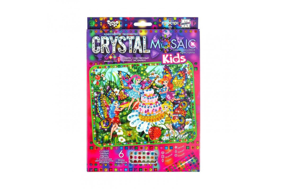 Набір креативної творчості "Kids Crystal Mosaic" CRMk-01-08, 6 форм елементів