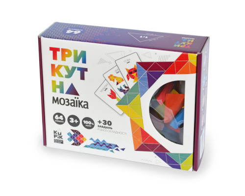 Дерев'яна гра "Трикутна мозаїка" Kupik 900194, 64 деталі