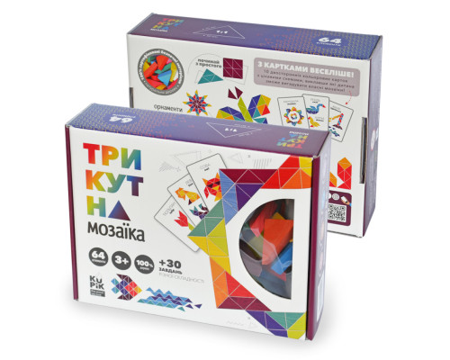 Дерев'яна гра "Трикутна мозаїка" Kupik 900194, 64 деталі