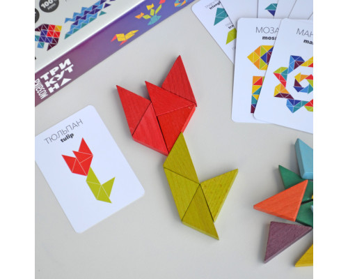 Дерев'яна гра "Трикутна мозаїка" Kupik 900194, 64 деталі