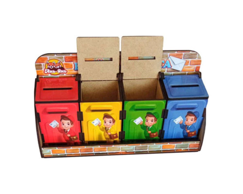 Деревянная настольная игра "Веселый почтальон" Ubumblebees (ПСД081) PSD081 сортер-комодик