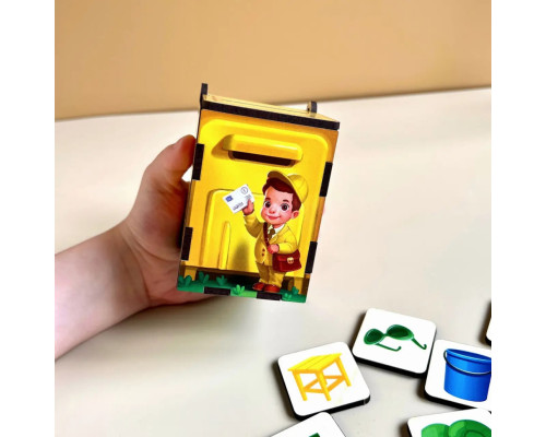 Деревянная настольная игра "Веселый почтальон" Ubumblebees (ПСД081) PSD081 сортер-комодик