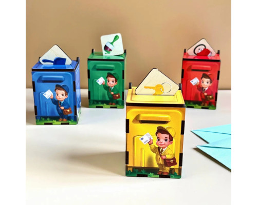 Деревянная настольная игра "Веселый почтальон" Ubumblebees (ПСД081) PSD081 сортер-комодик