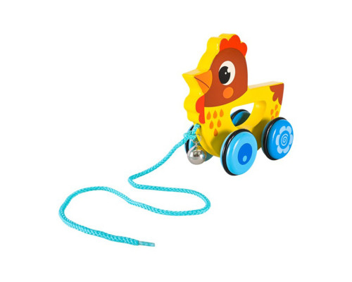 Дитяча дерев’яна каталочка "Курча" C15030-4 на мотузці