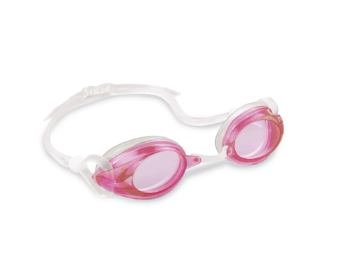 Детские очки для плавания Intex 55684, размер L, (8+), обхват головы ≈ 54 см Розовый