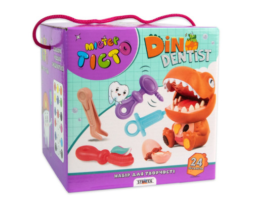 Детский набор для творчества "Мистер тесто Dino Dentist" 41020, 24 предмета