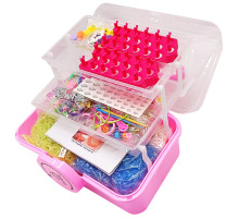 Дитячий набір для плетіння браслетів "Loom" 16202(Pink) в чемодані