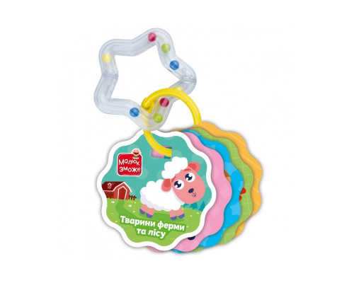 Карточки на кольце Животные фермы и леса VT2000-30 с погремушкой