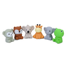 Дитячі іграшки для купання "Тваринки" 2025-29, 6 штук, з пискавкою