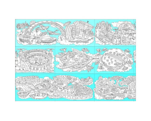 Дитяча розмальовка "Довжеле-е-е-езна подорож: На небі" 784002, довжина 4,5 метра