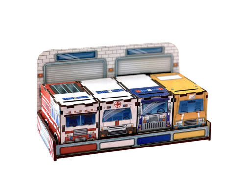 Деревянная настольная игра "Служебный транспорт" Ubumblebees (ПСФ027) PSF027 сортер-комодик