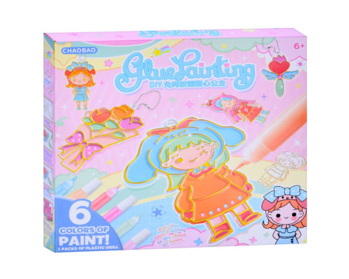 Детский набор для творчества "Подвеска-раскраска" 7600-1-23-21-2123-2 цепочка, краски 6 цветов