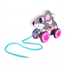 Дитяча дерев’яна каталочка "Мишеня" C15030-3 на мотузці