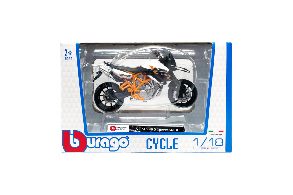 Детская модель Мотоцикла "KTM 990" Bburago 18-51030-18 масштаб 1:18 Детская модель Мотоцикла "KTM 990" Bburago 18-51030-18 масштаб 1:18