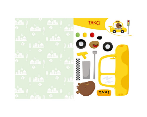 Альбом с шаблонами Вырезай. Клей. Играй "В городе" 1747010, 16 страниц