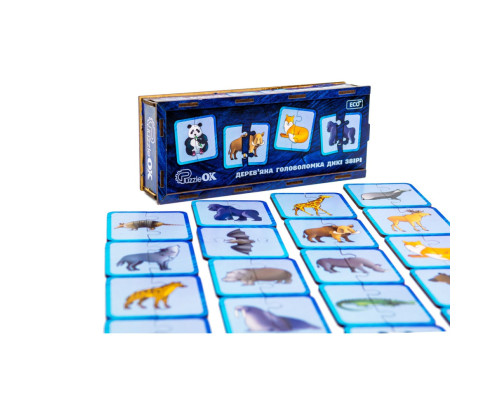 Деревянная головоломка "Дикие животные" Puz-44657, 40 элементов