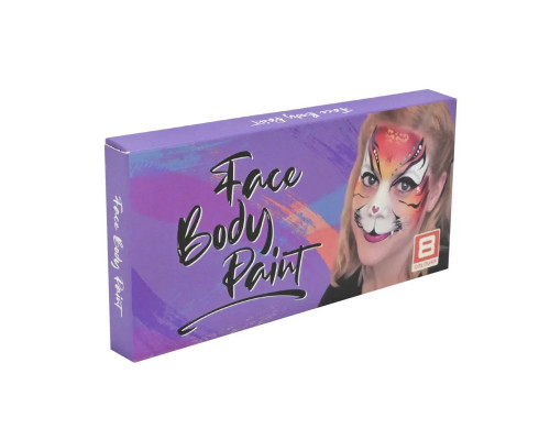 Детский набор аквагрима Cel-2504 палетка, неон, 8 цветов