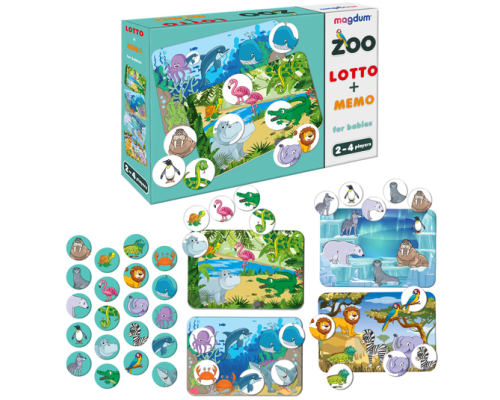 Игра настольная развивающая "Лото + мемо Зоопарк" ME5032-21 EN