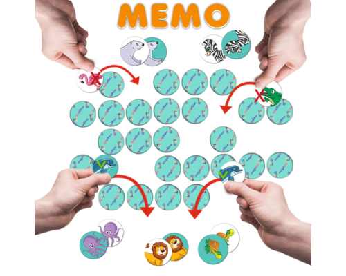 Игра настольная развивающая "Лото + мемо Зоопарк" ME5032-21 EN