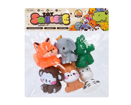 Дитячі іграшки для купання "Тваринки" 2025-18, 6 штук, з пискавкою