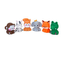 Детские игрушки для купания "Животные" 2025-18, 6 штук, с пищалкой