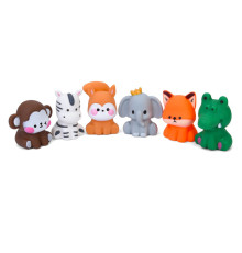 Дитячі іграшки для купання "Тваринки" 2025-18, 6 штук, з пискавкою