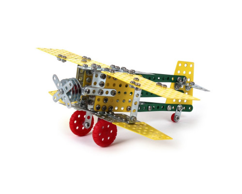 Дитячий Конструктор металевий "Літак-біплан" ТехноК 4791TXK, 260 деталей