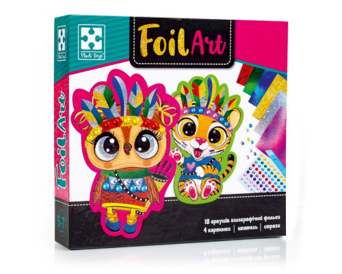 Набір для творчості "Foil Art Шалені індіанці" VT4433-09 фольга, шпатель, стрази
