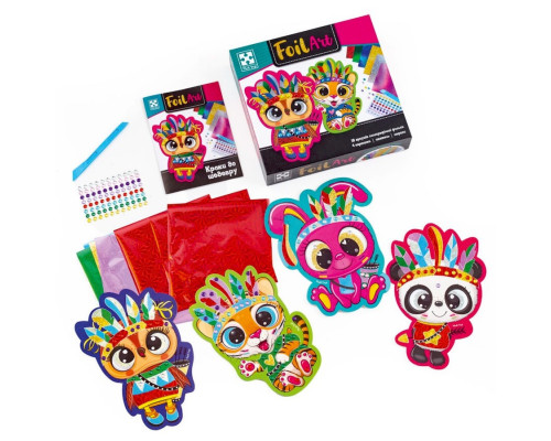 Набір для творчості "Foil Art Шалені індіанці" VT4433-09 фольга, шпатель, стрази