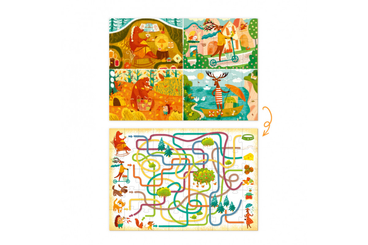 Дитячий розвиваючий пазл і гра Mon Puzzle "Обсерваційний. Як звірі пори року зустрічали" 200110 Дитячий розвиваючий пазл і гра Mon Puzzle "Обсерваційний. Як звірі пори року зустрічали" 200110