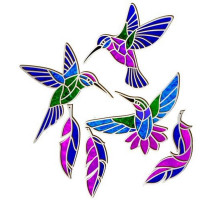 Набір для вітражного живопису за номерами "Колібрі" FDSGK-07