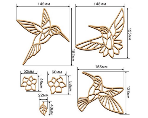 Набор для витражной живописи по номерам "Колибри" FDSGK-07