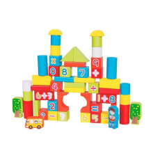 Деревянная игрушка "Городок" MD 1866 крышка-сортер 53 детали