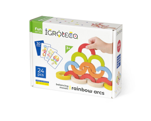 Деревянная развивающая игра "Радужные дуги" Igroteco 900507 мозаика-балансир