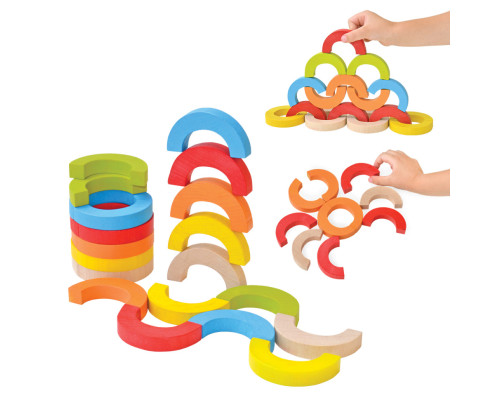 Деревянная развивающая игра "Радужные дуги" Igroteco 900507 мозаика-балансир