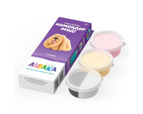 Набір пластиліну "Собаки-Друзі: Комондор Муді" ЛІПАКА 30149-UA01 самостійно твердіє