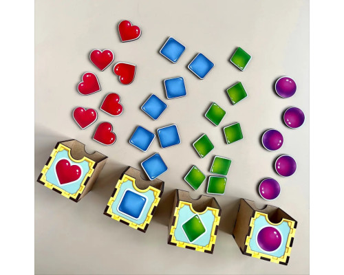 Деревянная настольная игра "Фигуры" Ubumblebees (ПСД072) PSD072 сортер-комодик