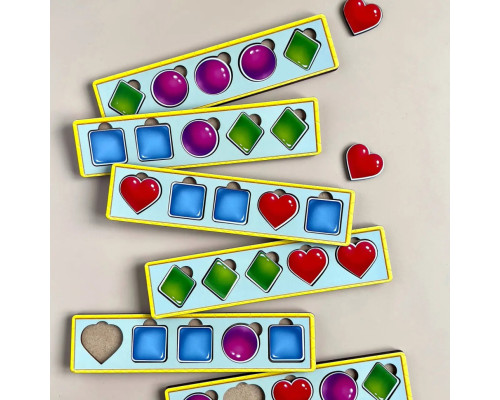 Деревянная настольная игра "Фигуры" Ubumblebees (ПСД072) PSD072 сортер-комодик