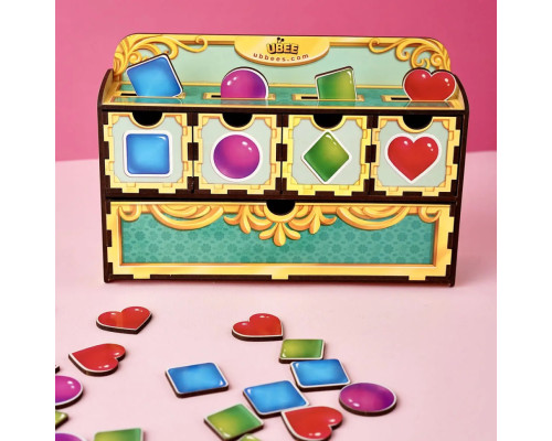 Деревянная настольная игра "Фигуры" Ubumblebees (ПСД072) PSD072 сортер-комодик