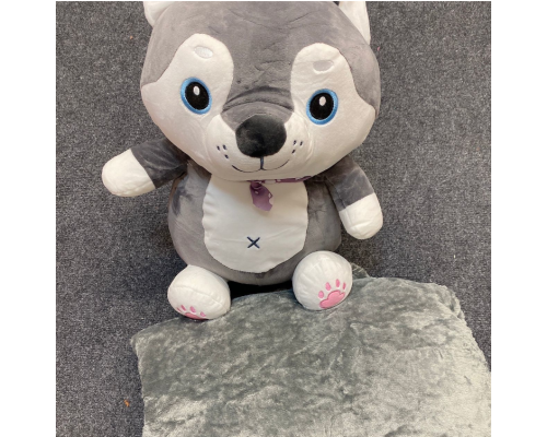 Дитяча м'яка іграшка "Собачка" L1131 іграшка з пледом, розмір 50 см