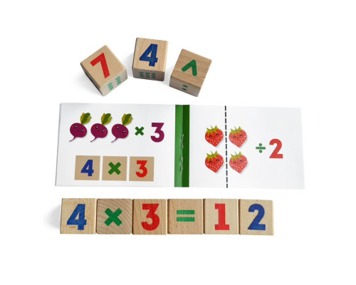 Розвиваючі кубики "Математика" 900736, 9 кубиків, 30 завдань