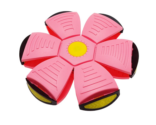 Летящий трансформерный мяч 1002-3(Pink) светится