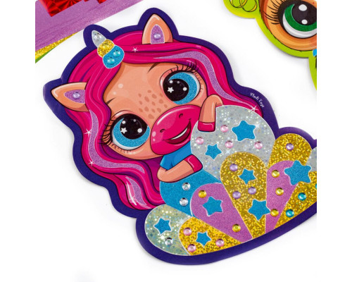 Набір для творчості "Foil Art Чарівні тварини" VT4433-10 фольга, шпатель, стрази